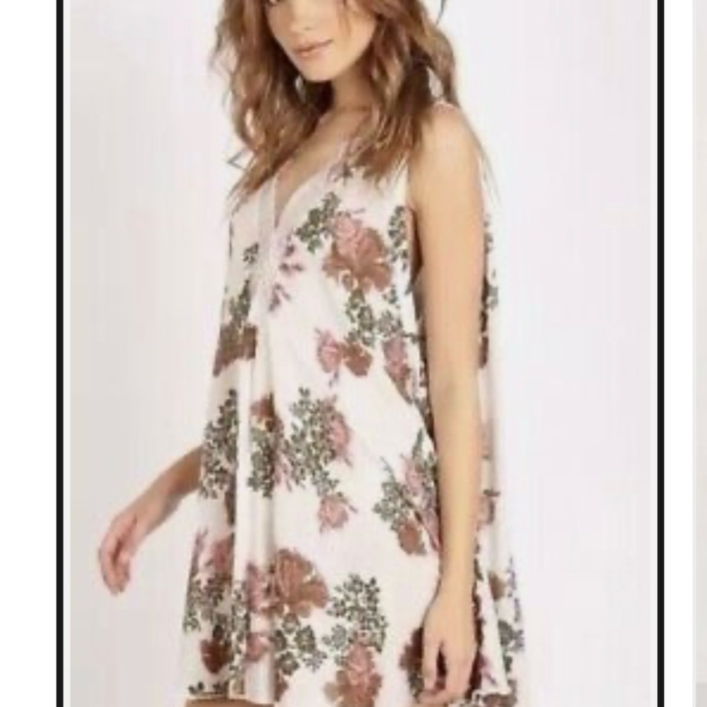 Free People Pink and Babydoll Dress/Tunic with Plunge Neckline - Picture 2 of 13
